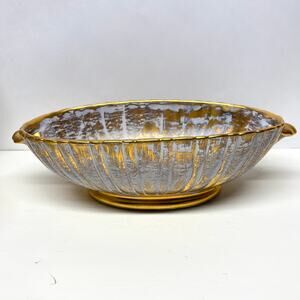 Stangl Granada Gold Art Pottery Console Bowl with 22 kt Gold